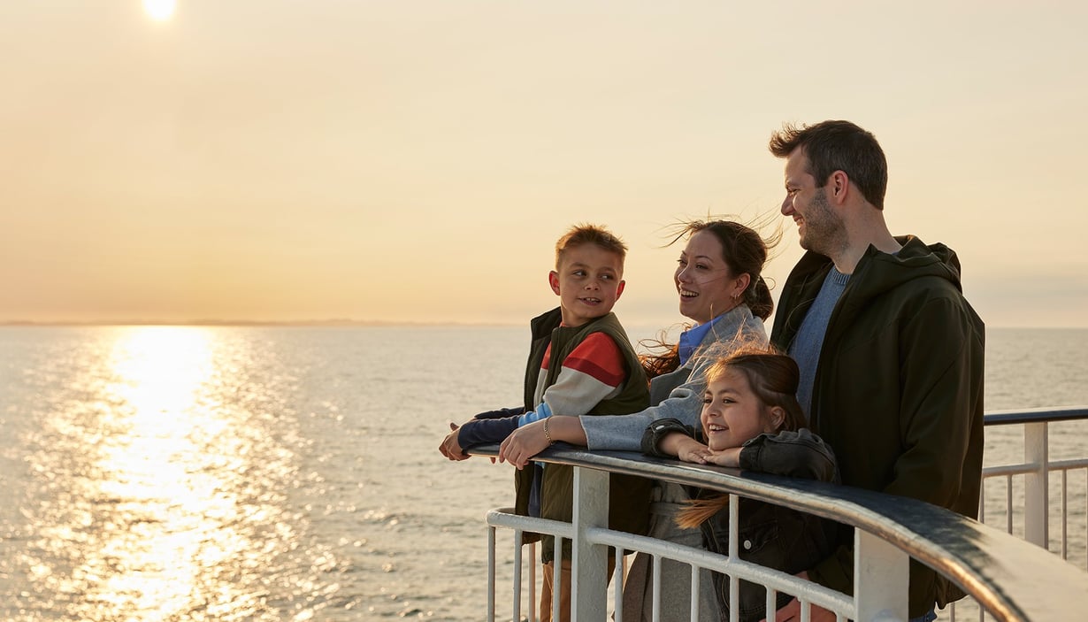 Familie på dekk