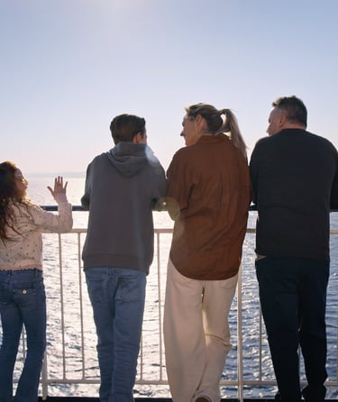 Familie på dekk