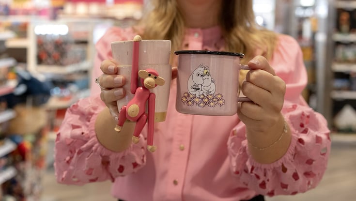 Rosa produkter i shoppen