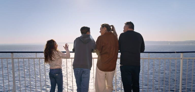 Familie på dekk