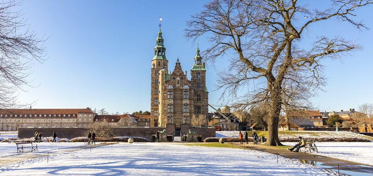 Rosenborg slott i København om vinteren
