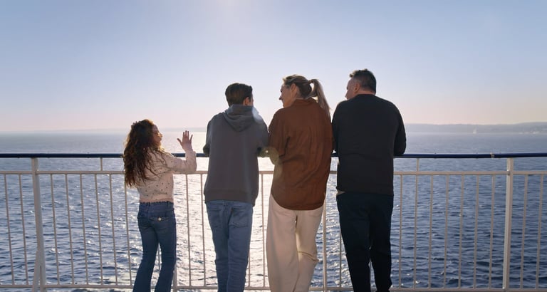 Familie på dekk