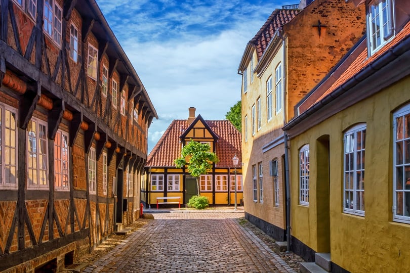 gate med typisk gamle danske hus